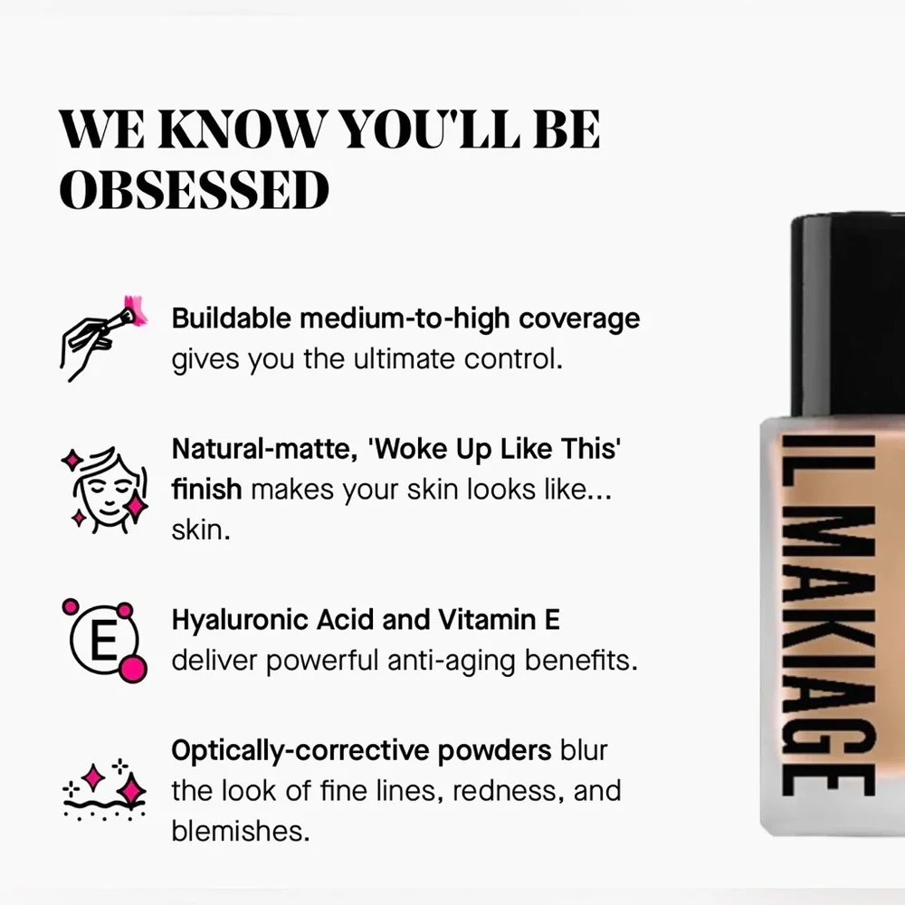 IL MAKIAGE “I Woke Up Like This”Liquid Foundation Bottle - 30mL/1oz NIB